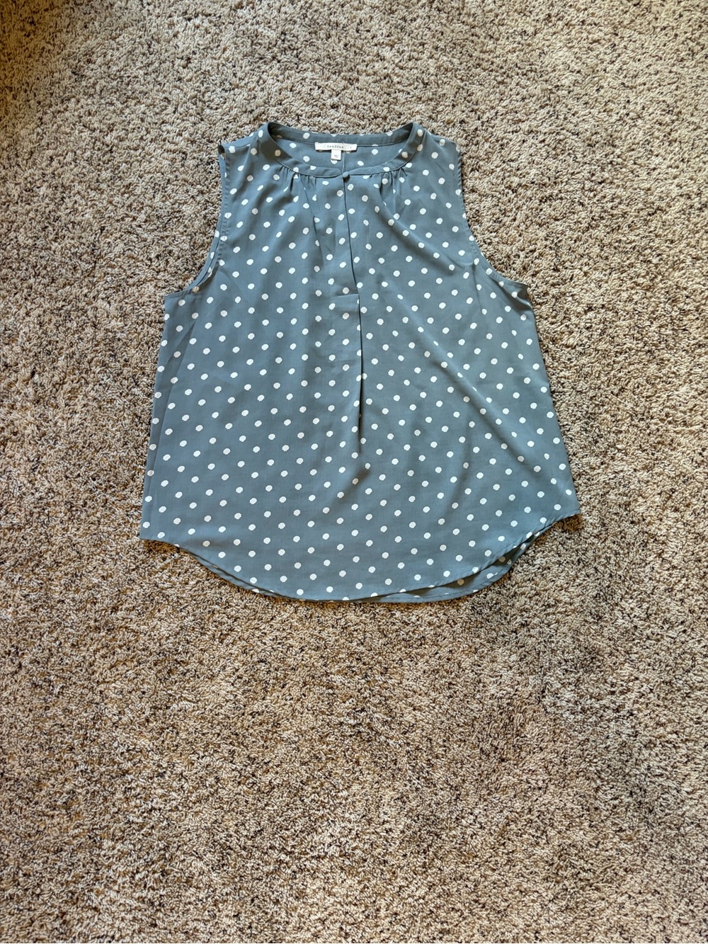 Fun 2 Fun Polka Dot Sleeveless Camisole - Blue Gray/White